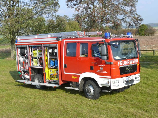 Das fertig ausgerüstete HLF 20/16, Geräteräume rechte Seite, Foto: Freiwillige Feuerwehr Heiligendorf