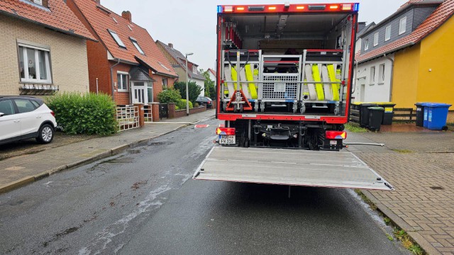 Einsatz 20: Auspumpen eines Kellers in Volkmarode mit dem GW-L2 aus Heiligendorf, Foto: Freiwillige Feuerwehr Wolfsburg