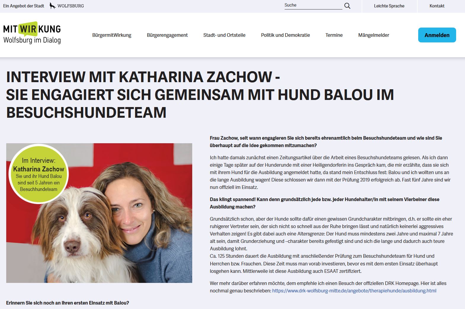 Webseite https://mein.wolfsburg.de/daumen-hoch-fuers-ehrenamt/
