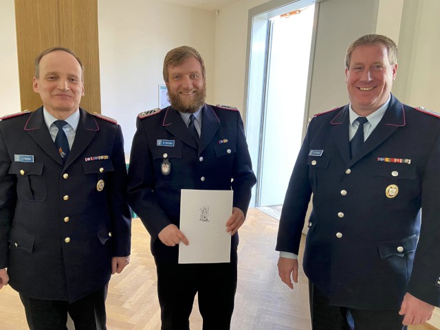 Daniel Schulze wurde zum Hauptlöschmeister befördert, Foto: Freiwillige Feuerwehr Wolfsburg