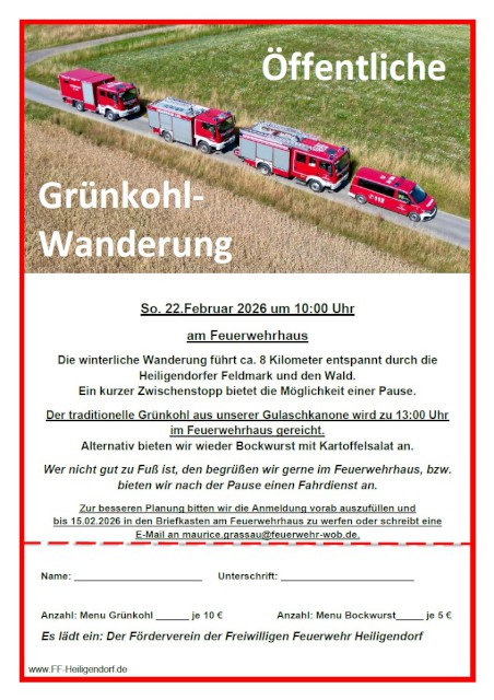 Einladung zur Grünkohlwanderung, Quelle: Förderverein Freiwillige Feuerwehr Heiligendorf