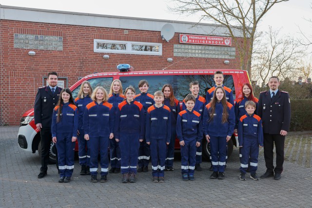 Gruppenfoto der Jugendfeuerwehr am 13. März 2022, Foto: Matthias Leitzke, www.photodesign-wolfsburg.de