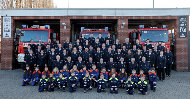 Gruppenfoto der Freiwilligen Feuerwehr Heiligendorf am 13. März 2022, Foto: Matthias Leitzke, www.photodesign-wolfsburg.de